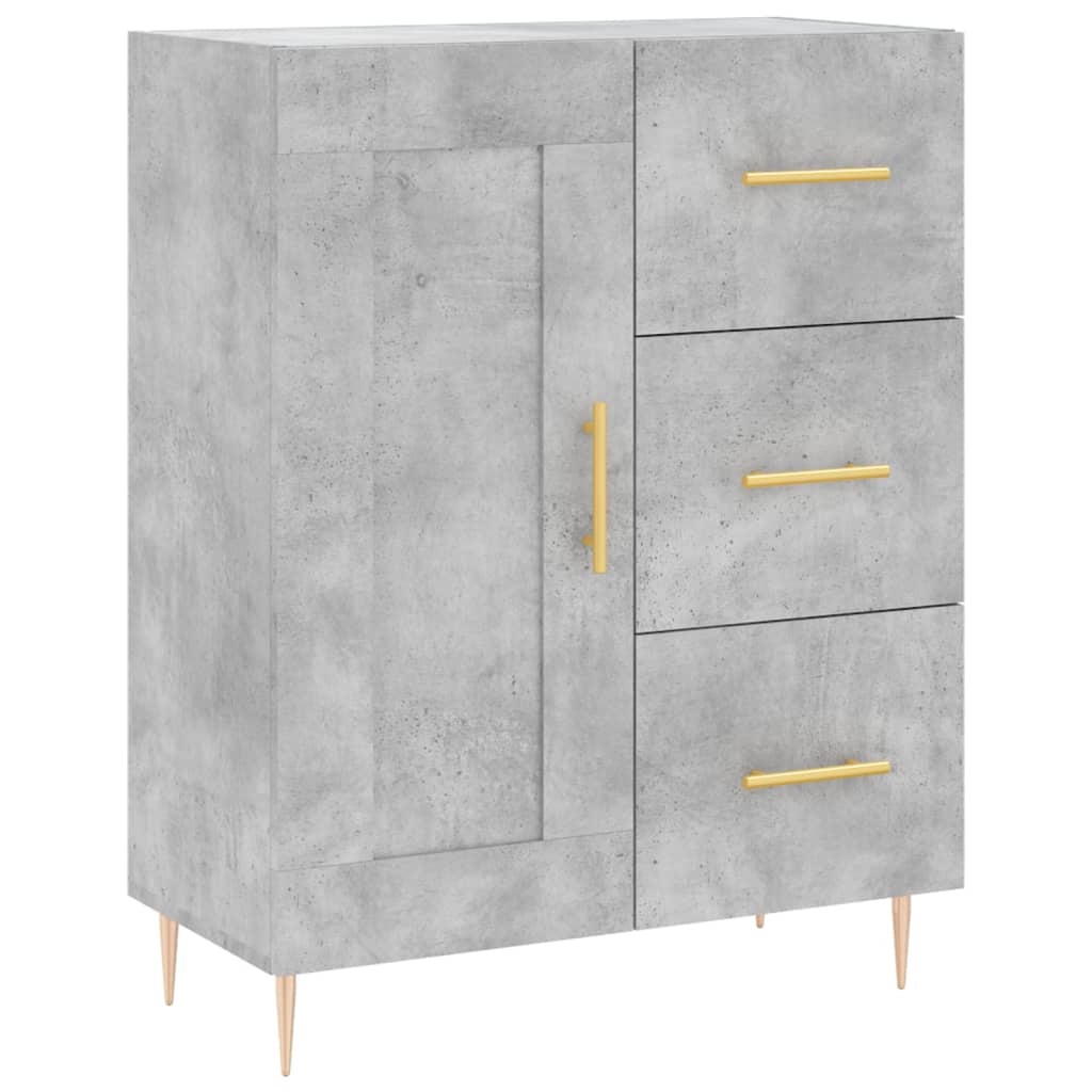 Buffet gris béton 69,5x34x90 cm en bois