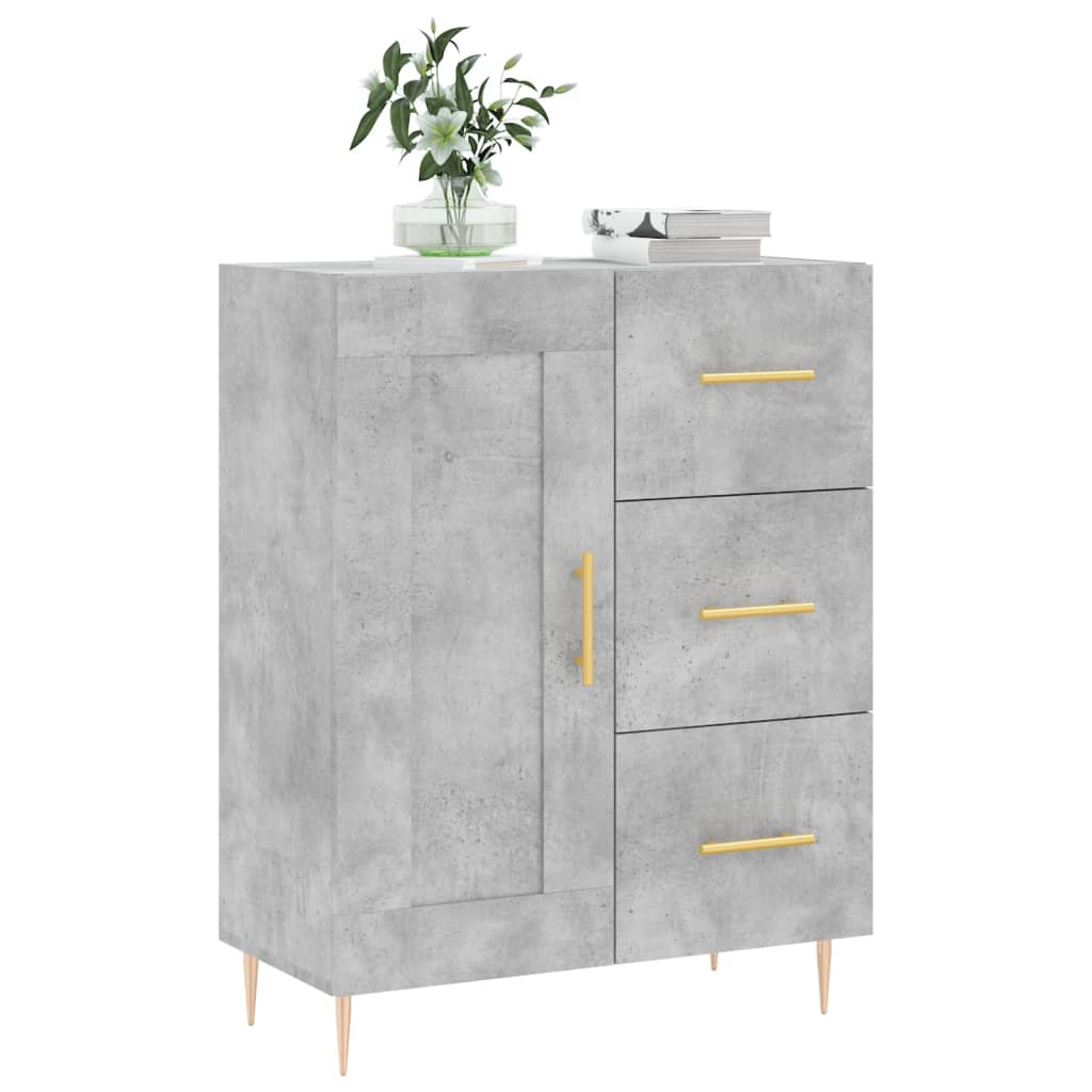 Buffet gris béton 69,5x34x90 cm en bois