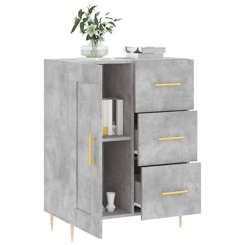 Buffet gris béton 69,5x34x90 cm en bois