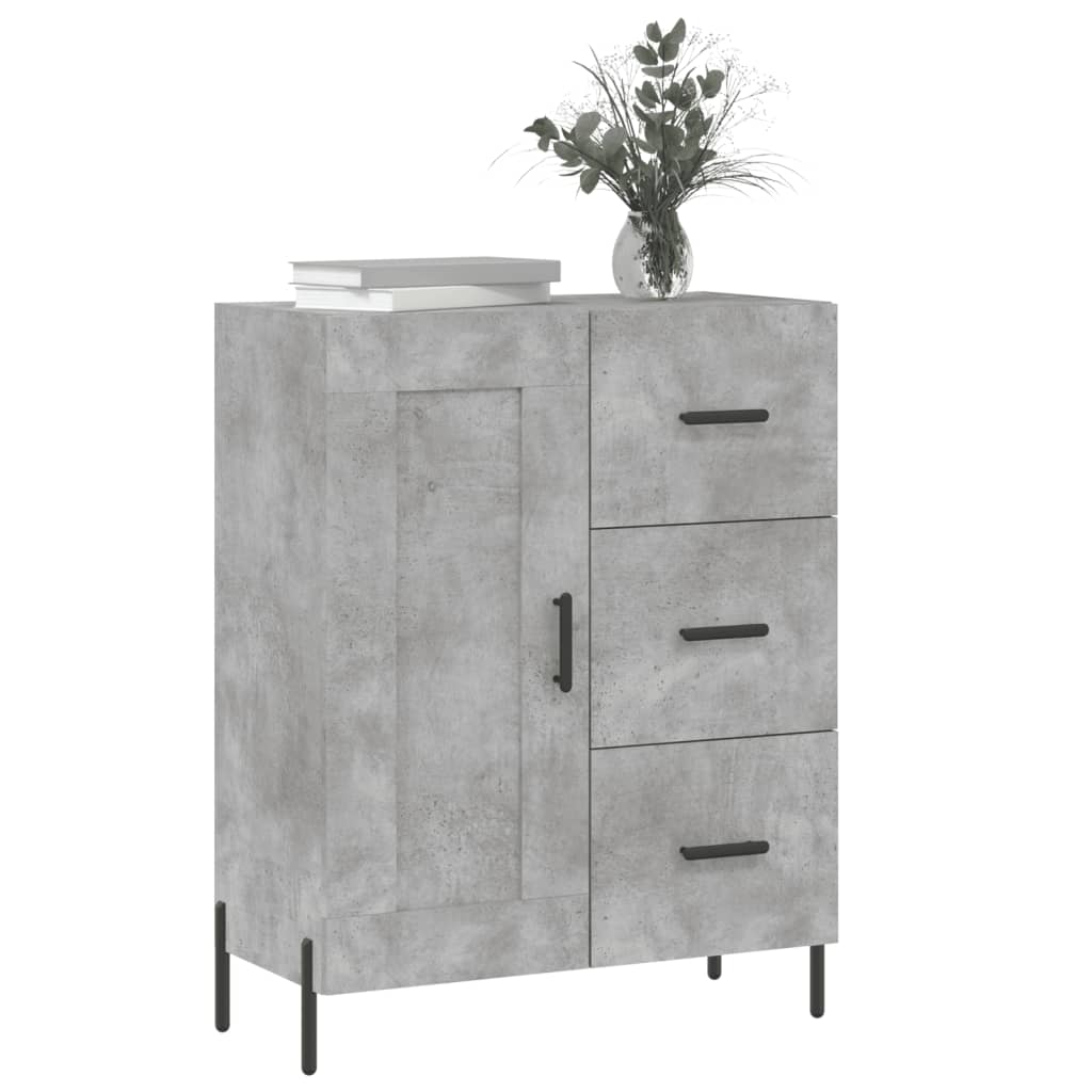 Buffet gris béton 69,5x34x90 cm en bois