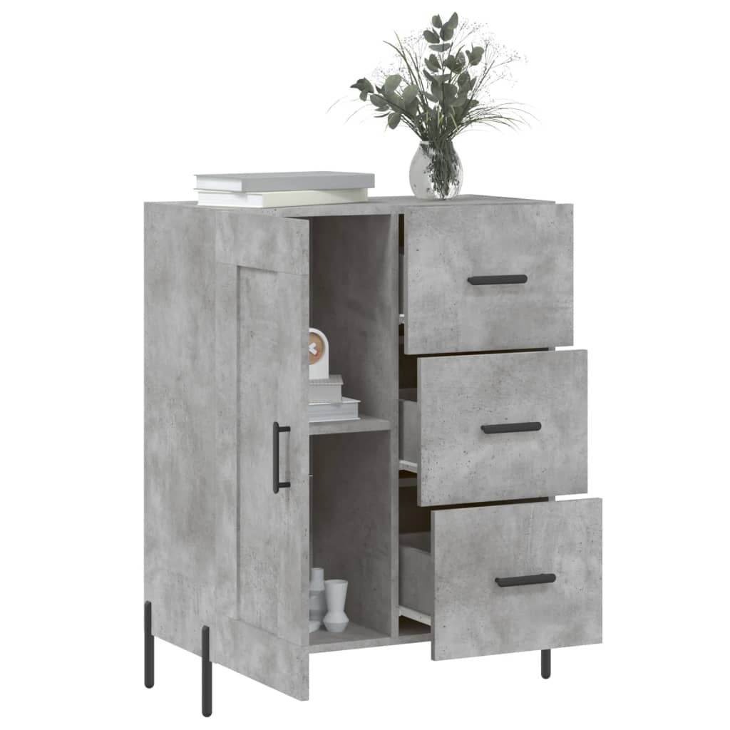 Buffet gris béton 69,5x34x90 cm en bois