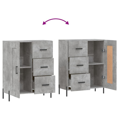 Buffet gris béton 69,5x34x90 cm en bois