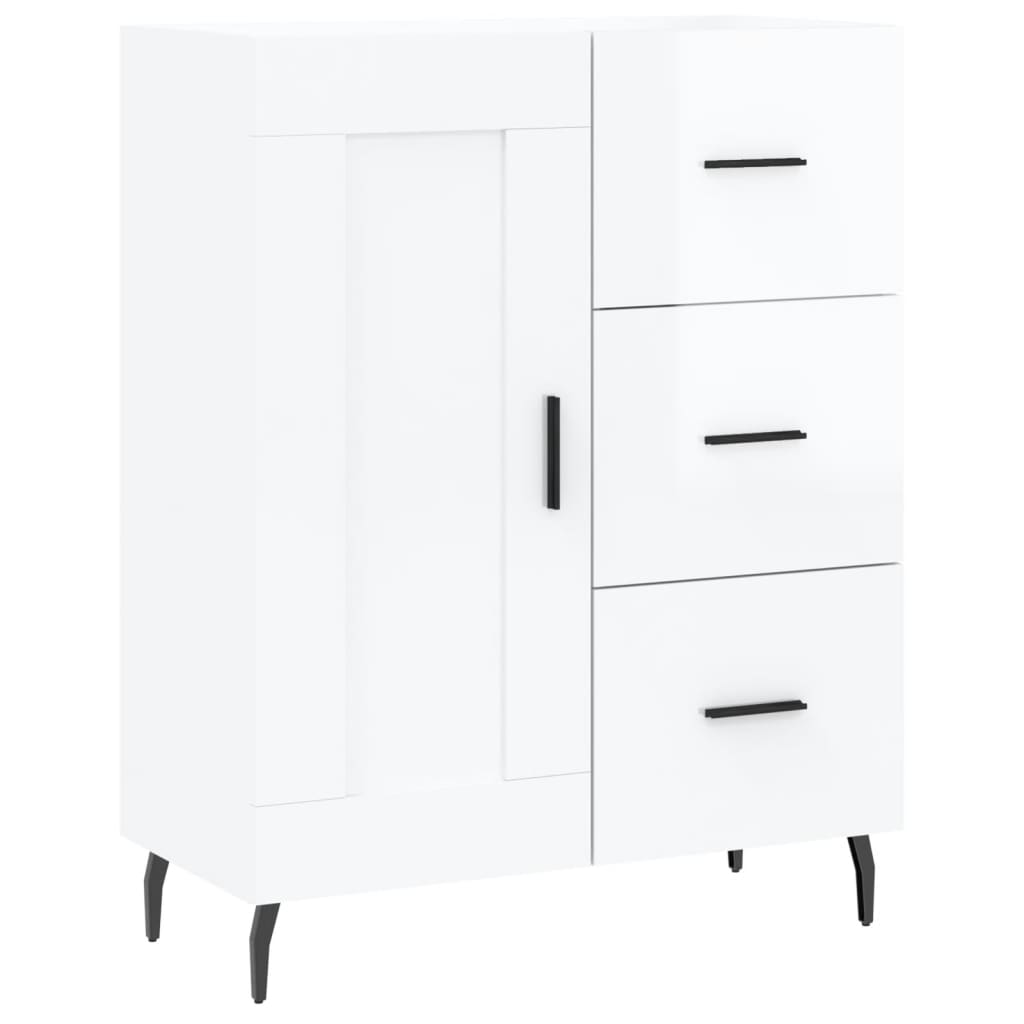 Buffet blanc brillant 69,5x34x90 cm en bois