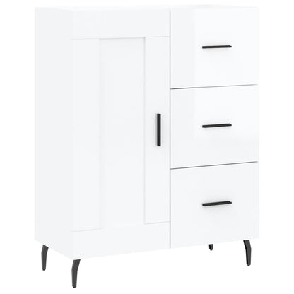 Buffet blanc brillant 69,5x34x90 cm en bois