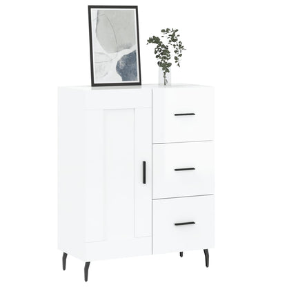 Buffet blanc brillant 69,5x34x90 cm en bois