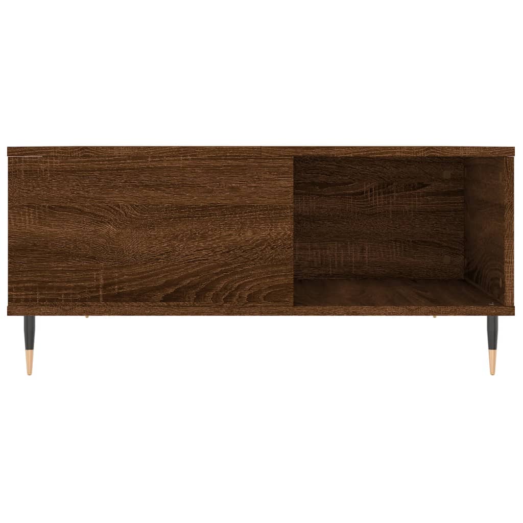 Mesa de centro aspecto roble marrón 80x80x36,5 cm de madera