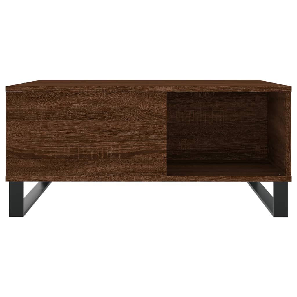 Mesa de centro aspecto roble marrón 80x80x36,5 cm de madera