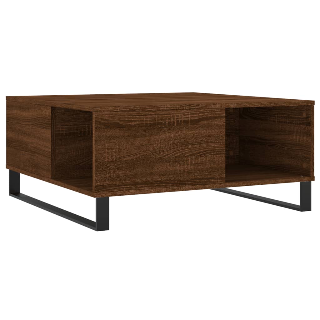 Mesa de centro aspecto roble marrón 80x80x36,5 cm de madera