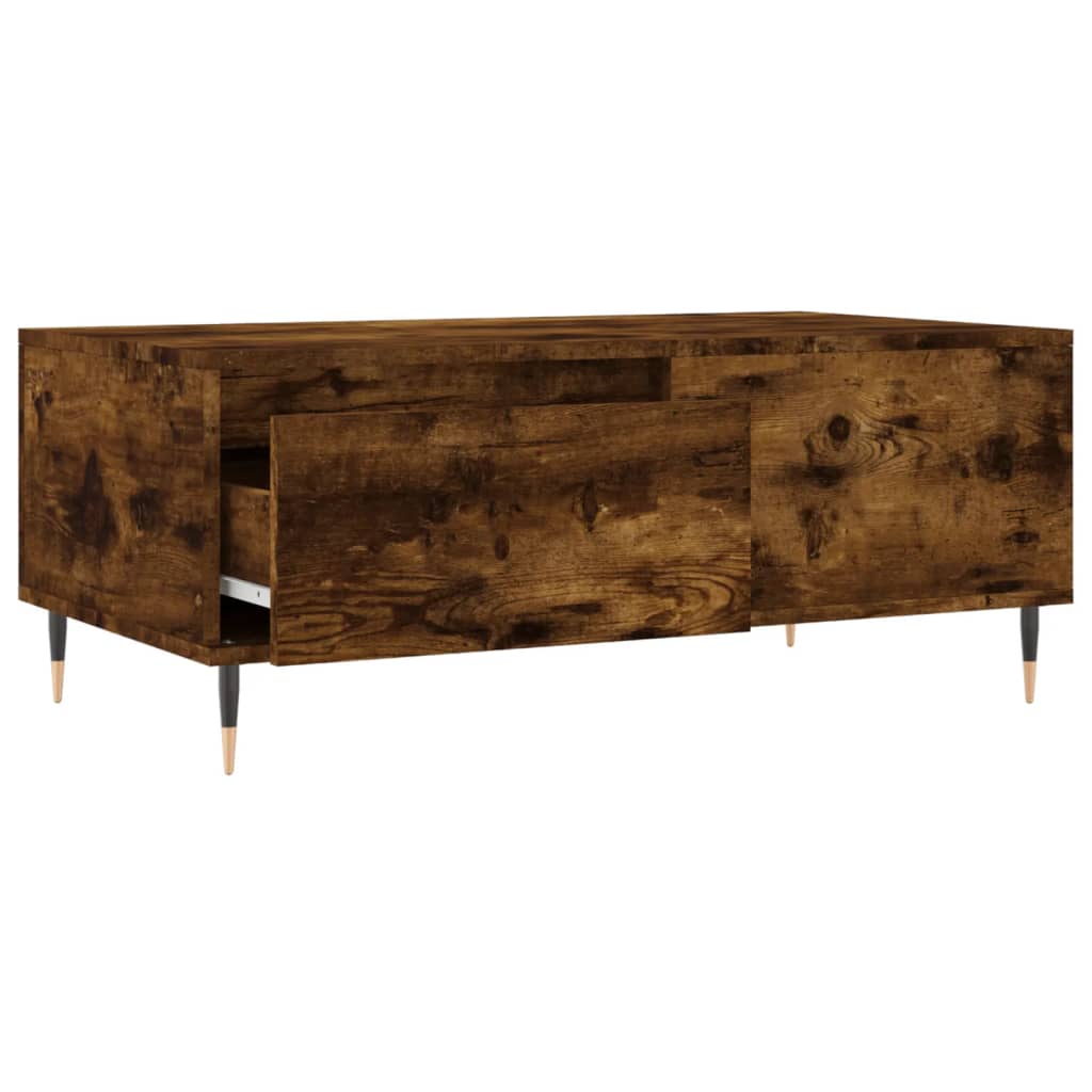 Table basse chêne fumé 90x50x36,5 cm en bois