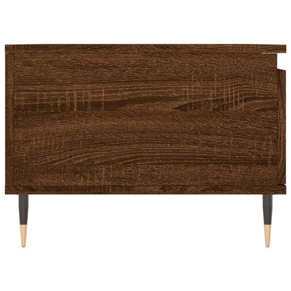 Table basse aspect chêne brun 90x50x36,5 cm en bois