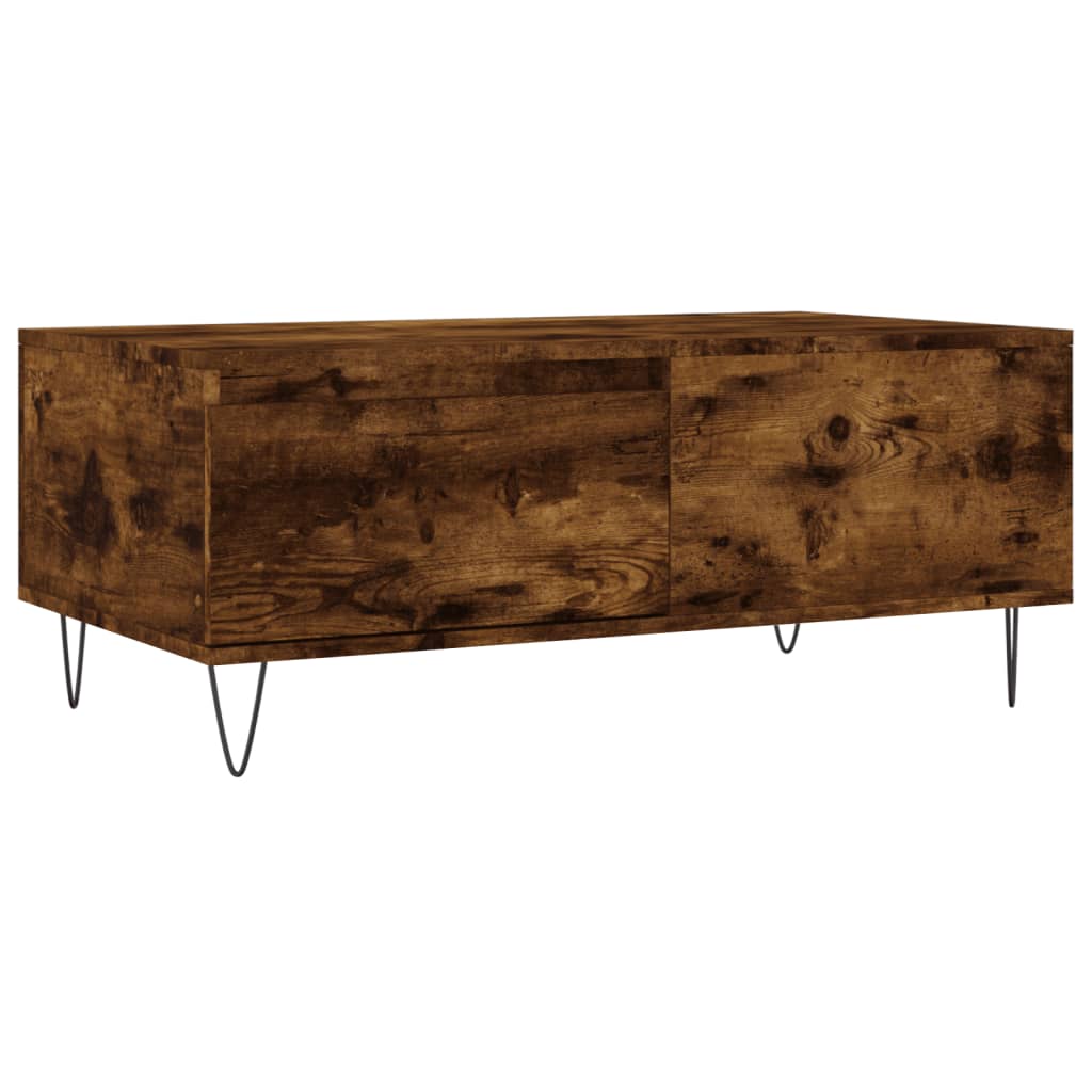 Table basse chêne fumé 90x50x36,5 cm en bois