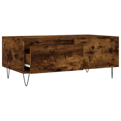 Table basse chêne fumé 90x50x36,5 cm en bois