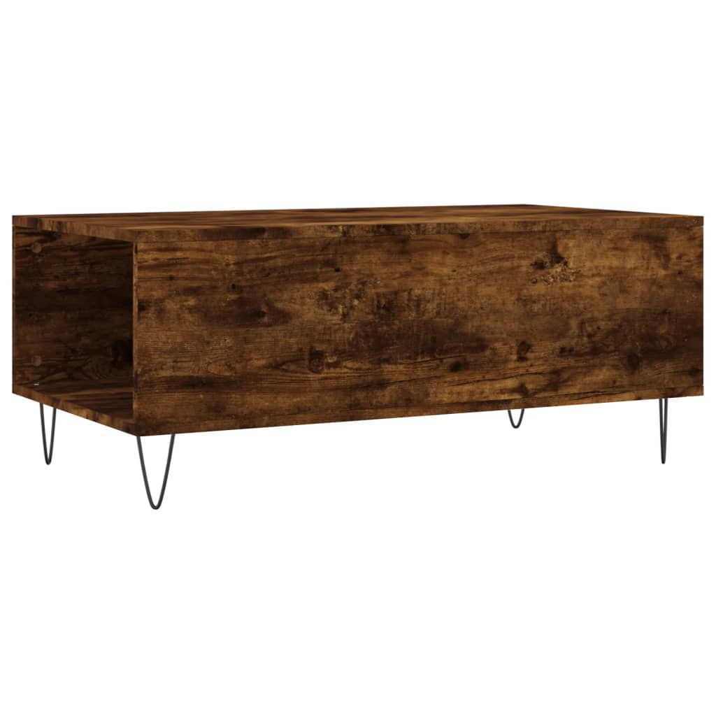 Table basse chêne fumé 90x50x36,5 cm en bois