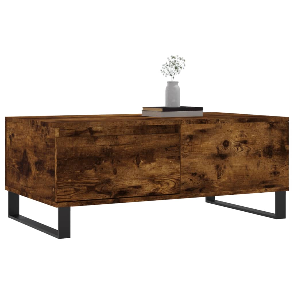 Table basse chêne fumé 90x50x36,5 cm en bois