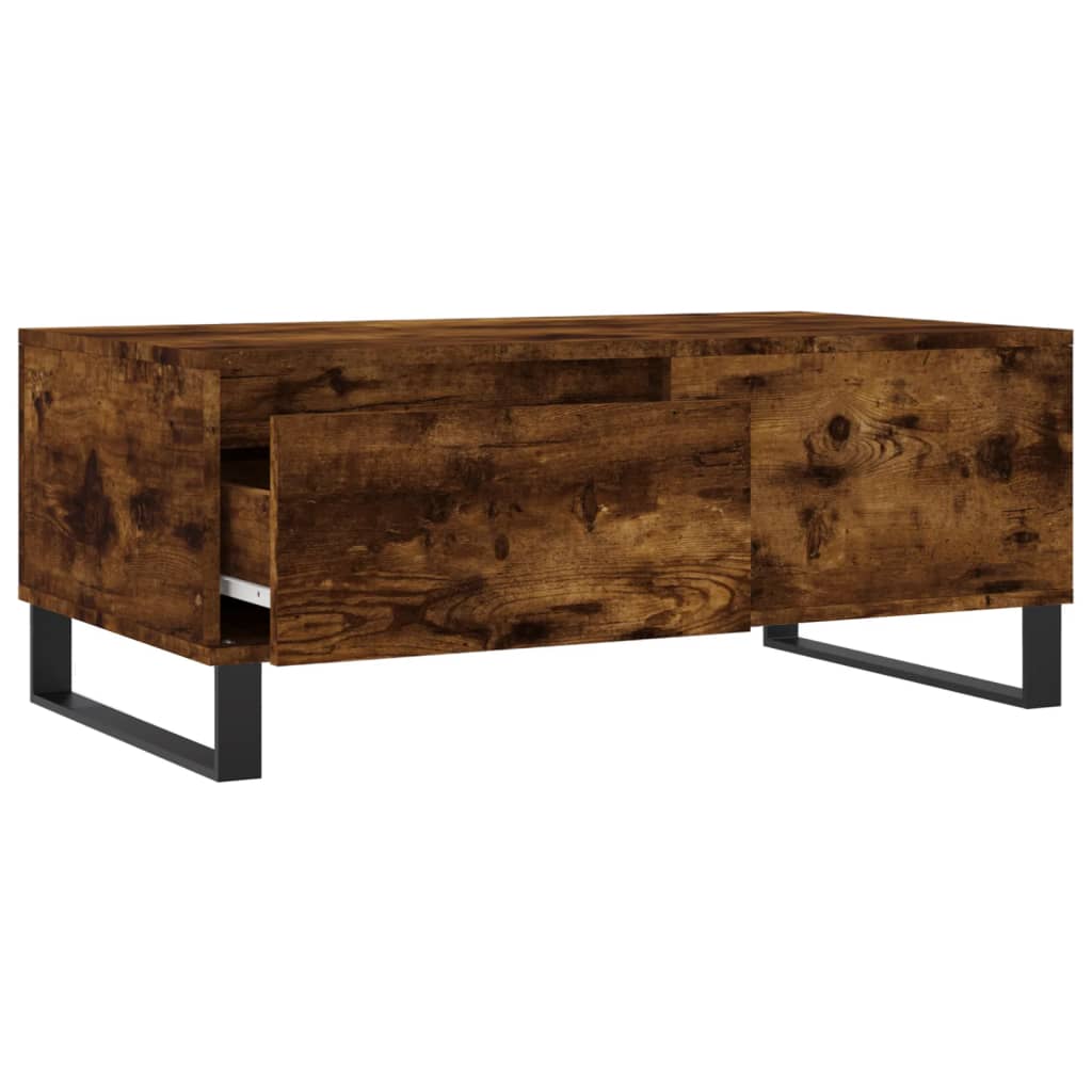 Table basse chêne fumé 90x50x36,5 cm en bois