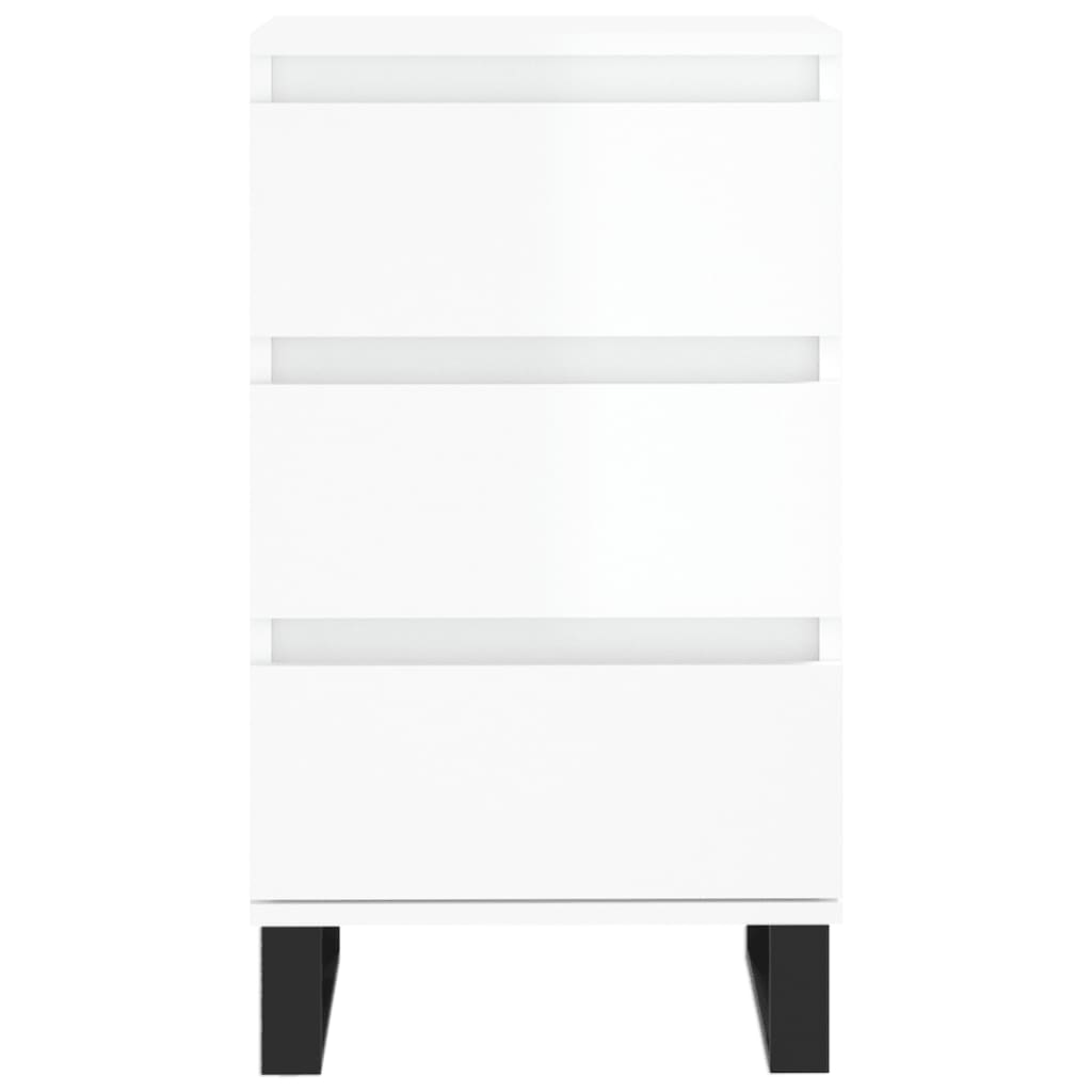 Buffet blanc brillant 40x35x70 cm en bois