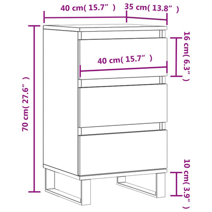 Buffet blanc brillant 40x35x70 cm en bois