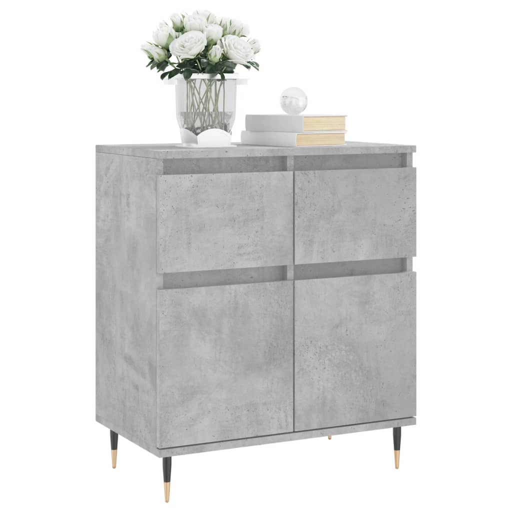 Buffet gris béton 60x35x70 cm en bois