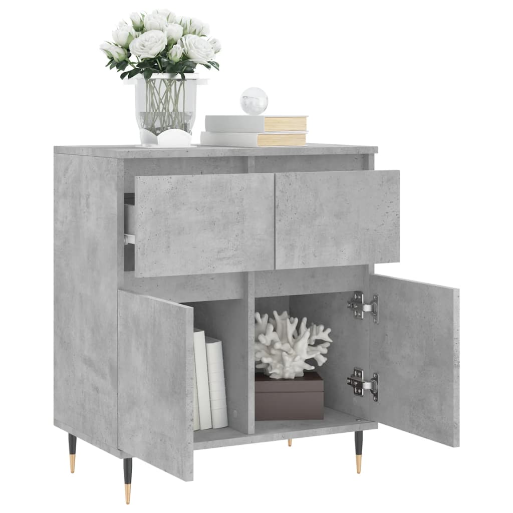 Buffet gris béton 60x35x70 cm en bois