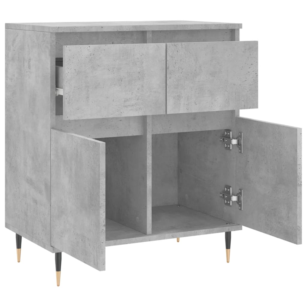 Buffet gris béton 60x35x70 cm en bois