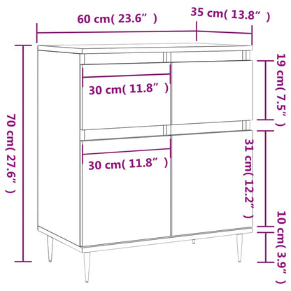 Buffet gris béton 60x35x70 cm en bois