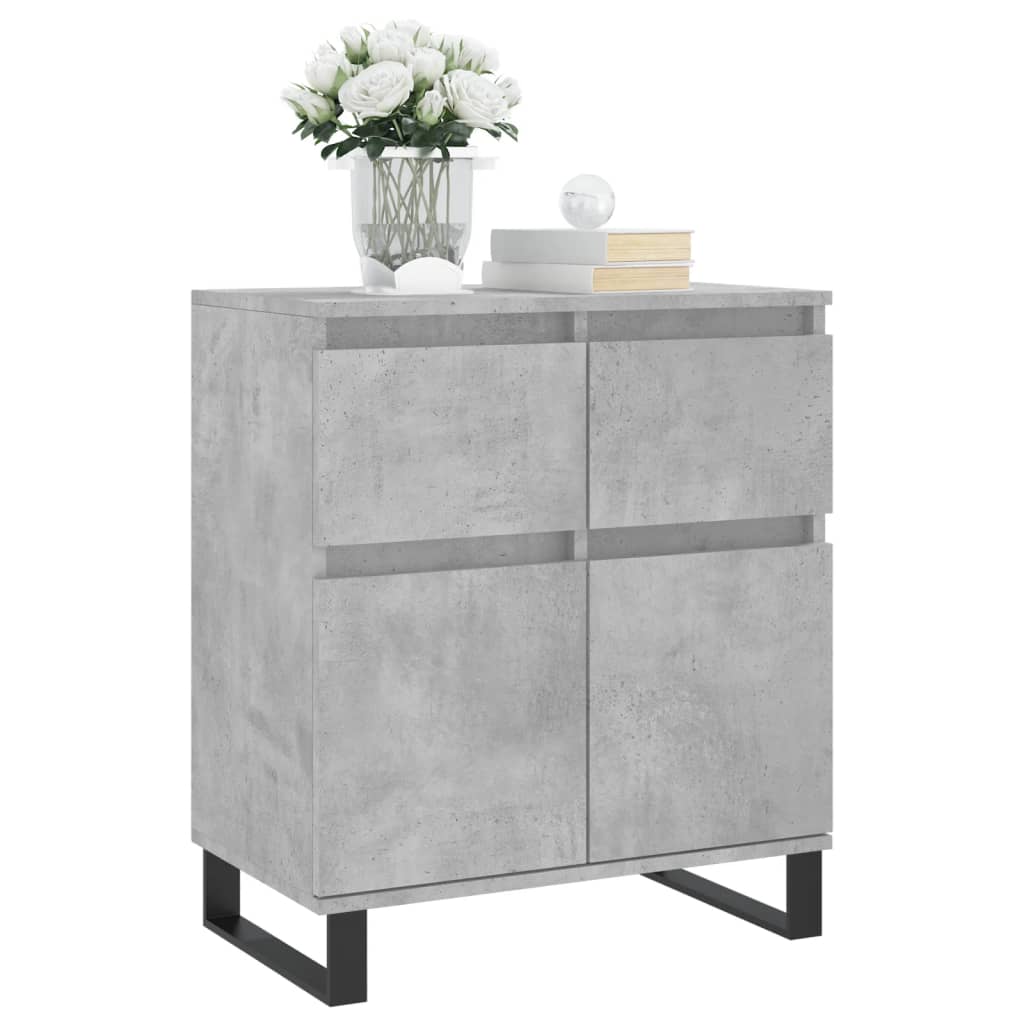 Buffet gris béton 60x35x70 cm en bois