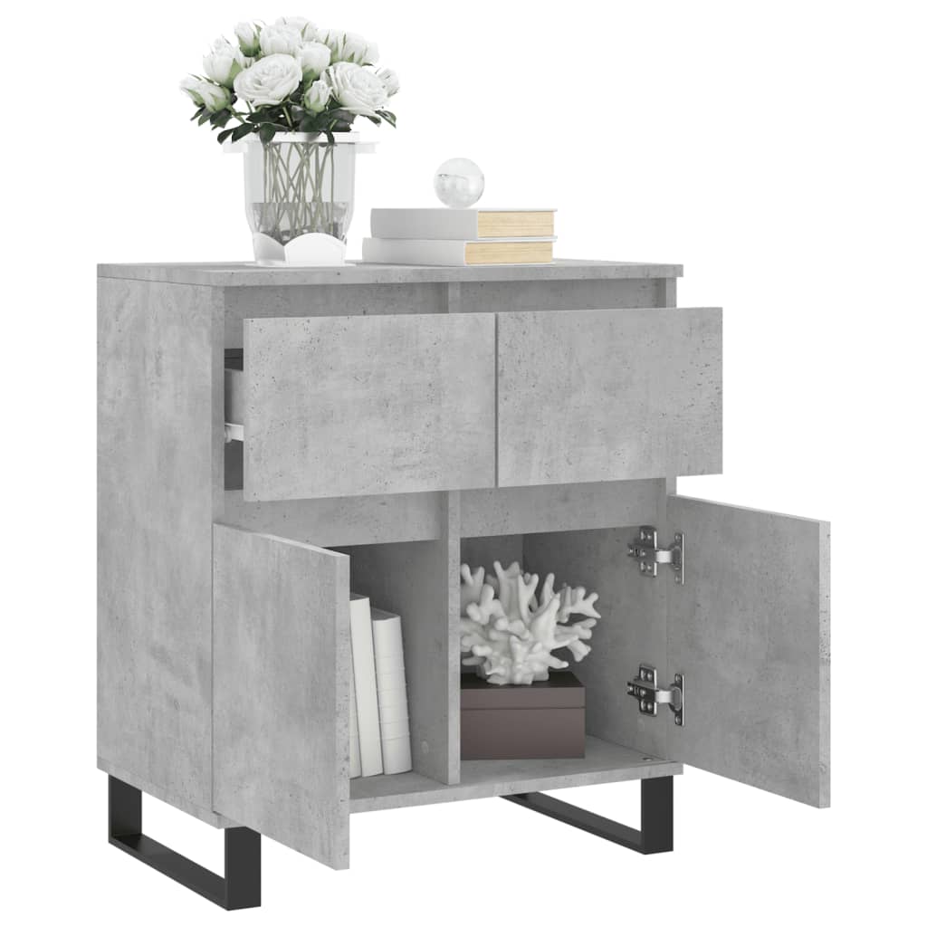 Buffet gris béton 60x35x70 cm en bois