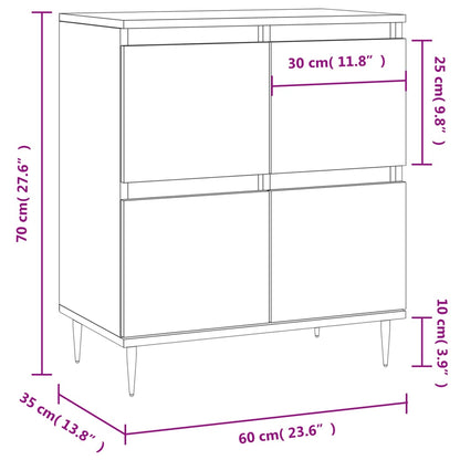 Aparador blanco brillante 60x35x70 cm de madera