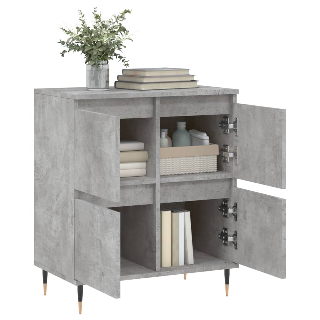 Buffet gris béton 60x35x70 cm en bois