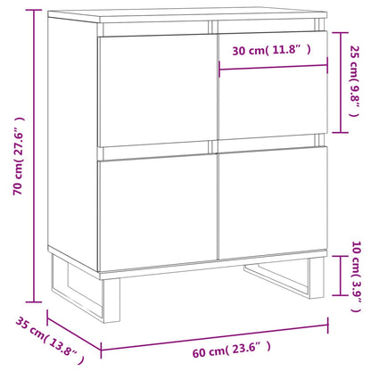 Aparador blanco brillante 60x35x70 cm de madera