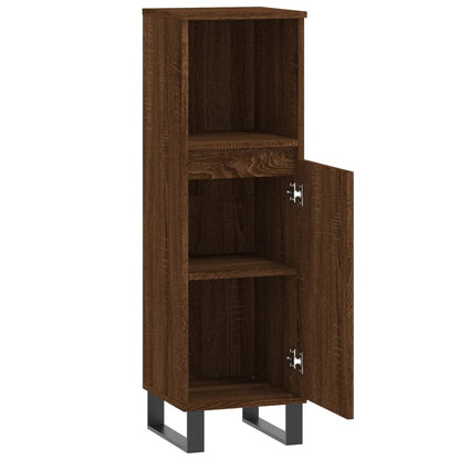 Meuble de salle de bain aspect chêne marron 30x30x100 cm en bois