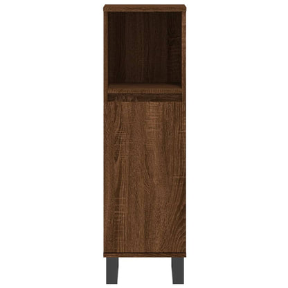 Meuble de salle de bain aspect chêne marron 30x30x100 cm en bois