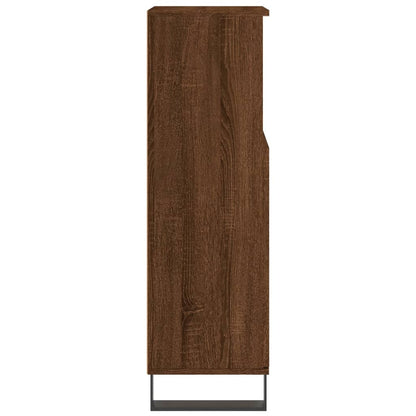 Meuble de salle de bain aspect chêne marron 30x30x100 cm en bois