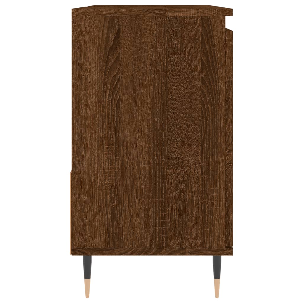 Meuble de salle de bain aspect chêne marron 65x33x60 cm en bois