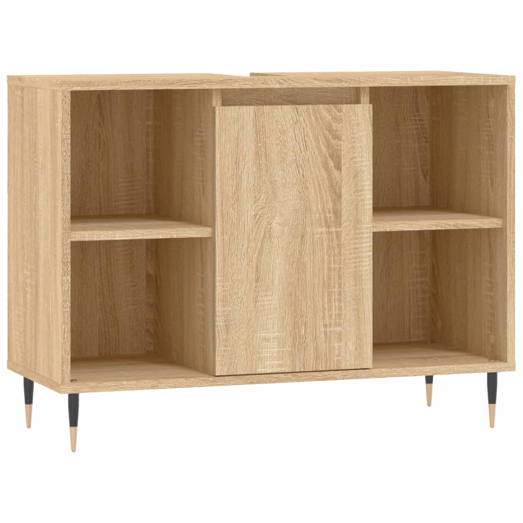 Meuble de salle de bain chêne Sonoma 80x33x60 cm matériau bois