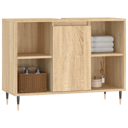 Meuble de salle de bain chêne Sonoma 80x33x60 cm matériau bois