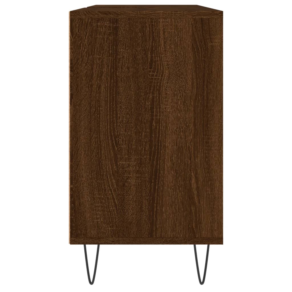 Badschrank Braun Eichen-Optik 80x33x60 cm Holzwerkstoff