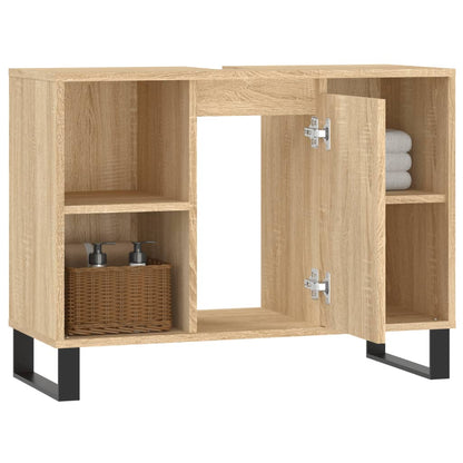 Meuble de salle de bain chêne Sonoma 80x33x60 cm matériau bois