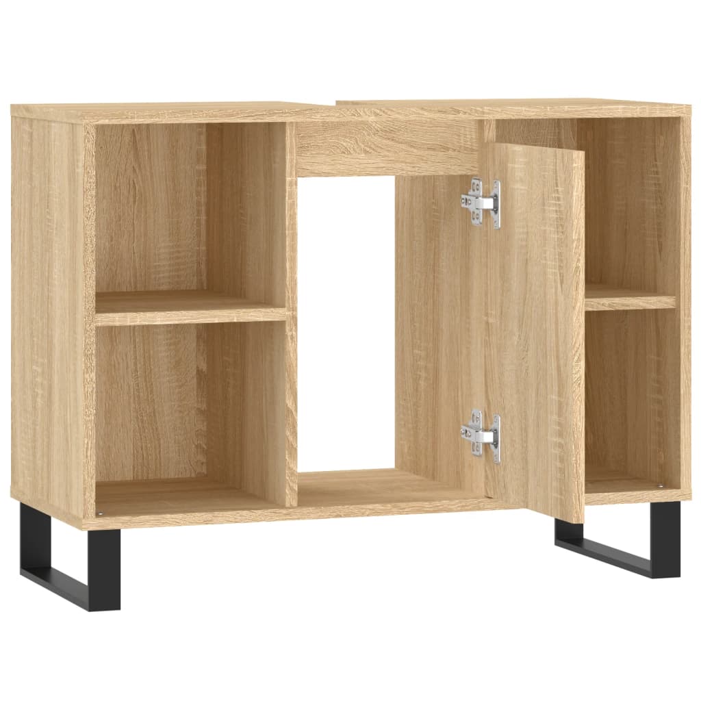 Meuble de salle de bain chêne Sonoma 80x33x60 cm matériau bois