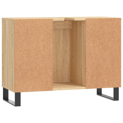 Meuble de salle de bain chêne Sonoma 80x33x60 cm matériau bois