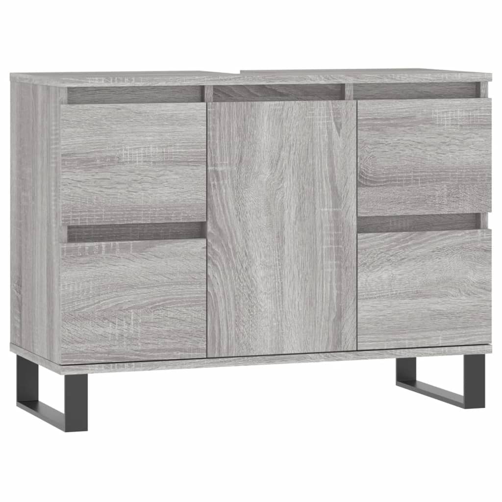 Meuble de salle de bain Sonoma gris 80x33x60 cm en bois