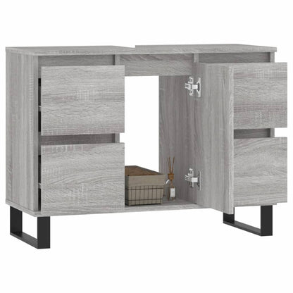 Meuble de salle de bain Sonoma gris 80x33x60 cm en bois