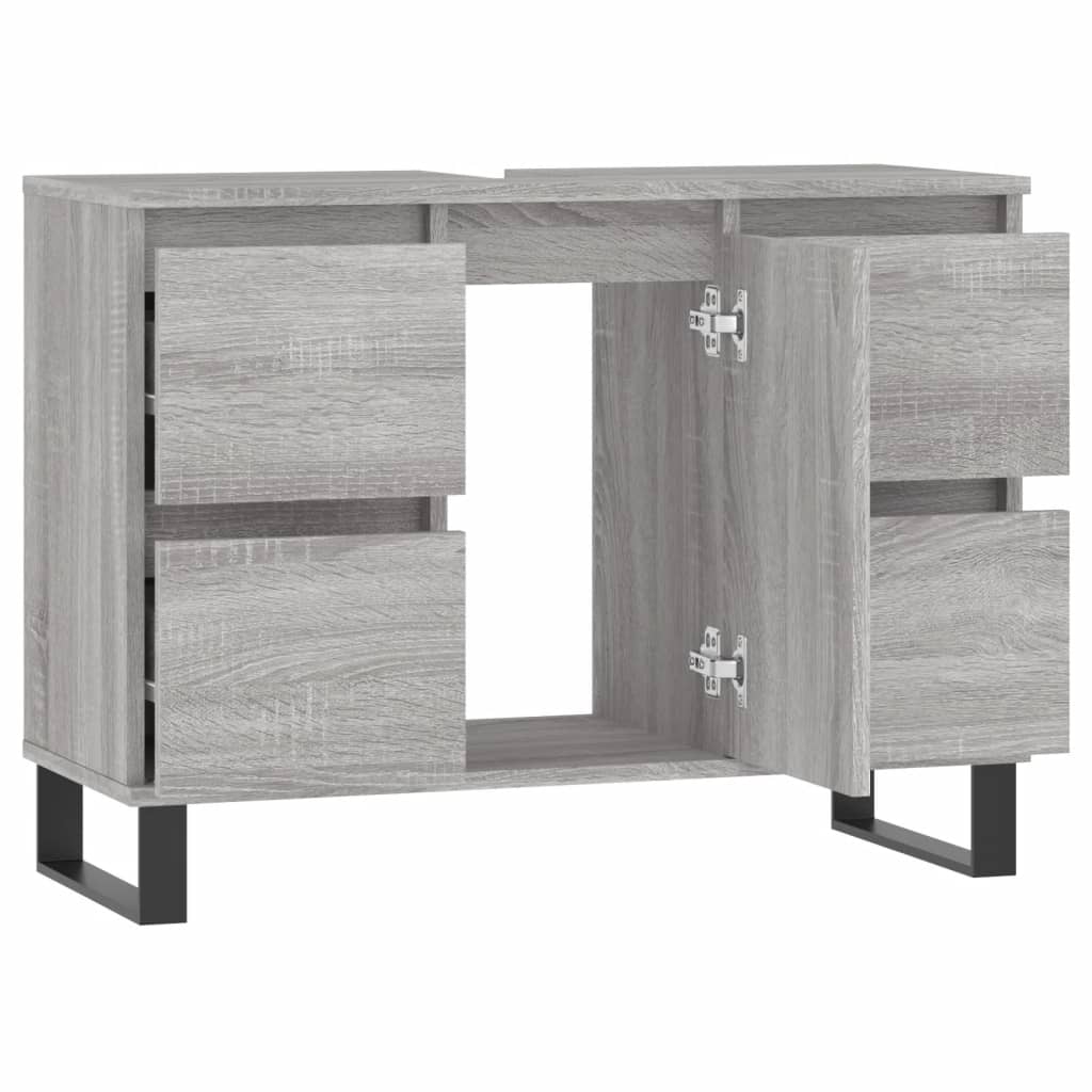 Meuble de salle de bain Sonoma gris 80x33x60 cm en bois