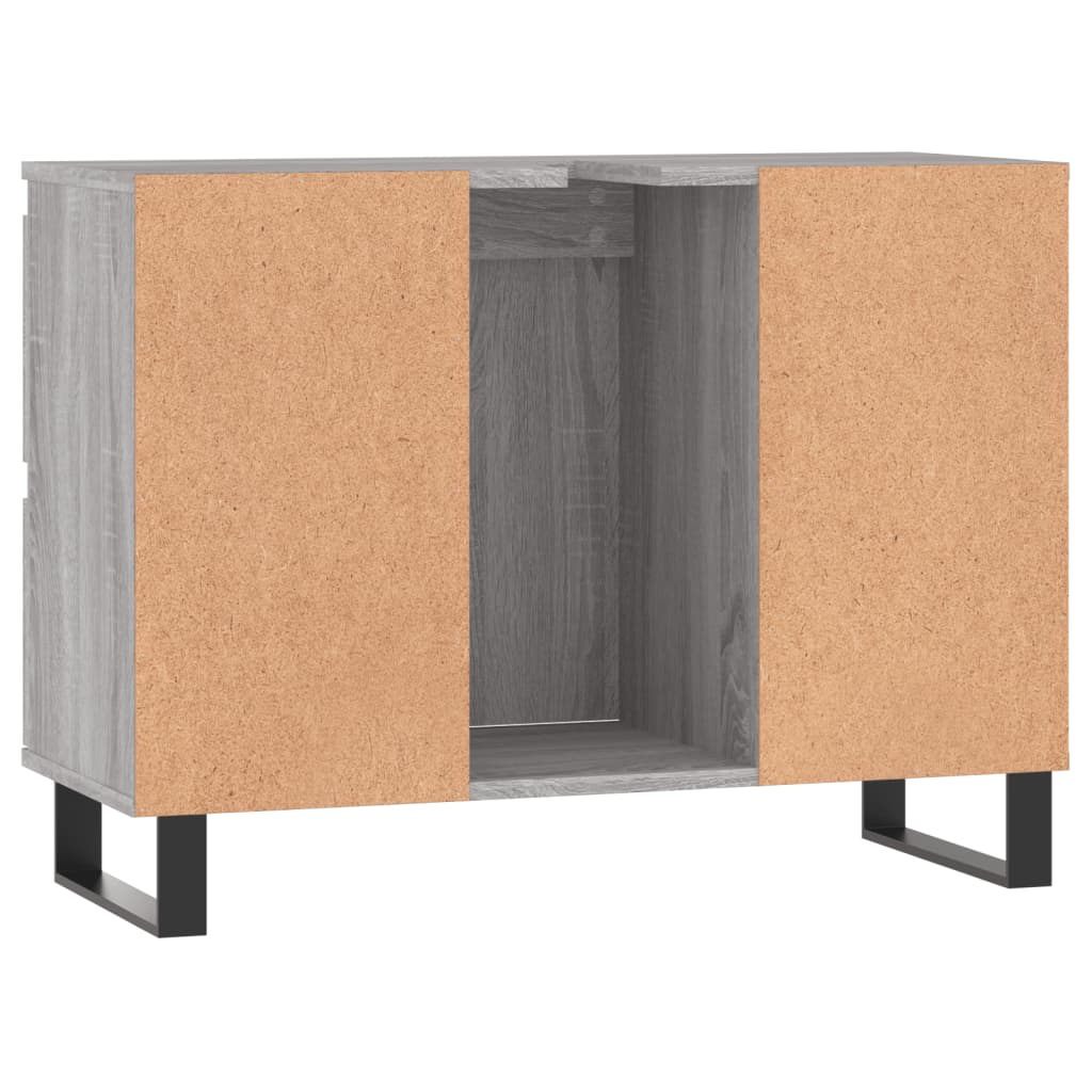 Meuble de salle de bain Sonoma gris 80x33x60 cm en bois