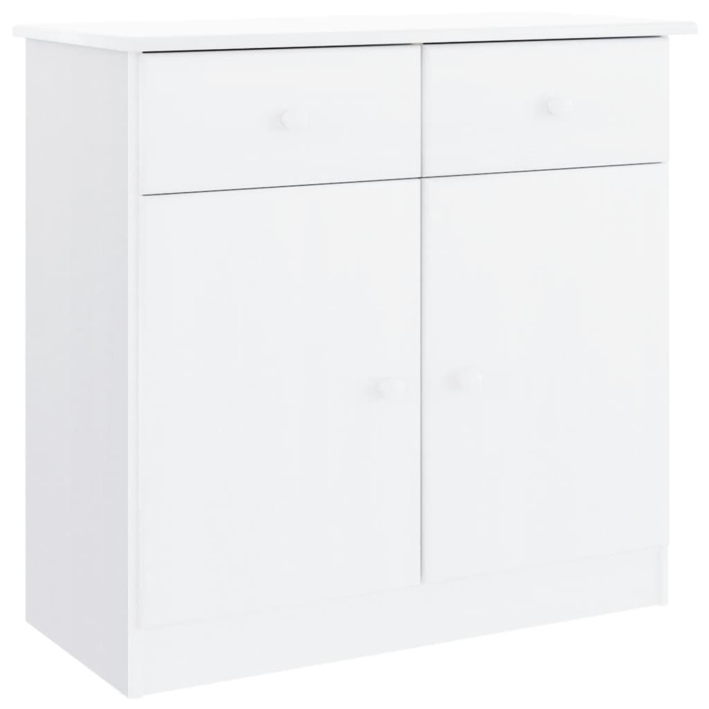 Highboard Weiß 77x35x165 cm Massivholz Kiefer