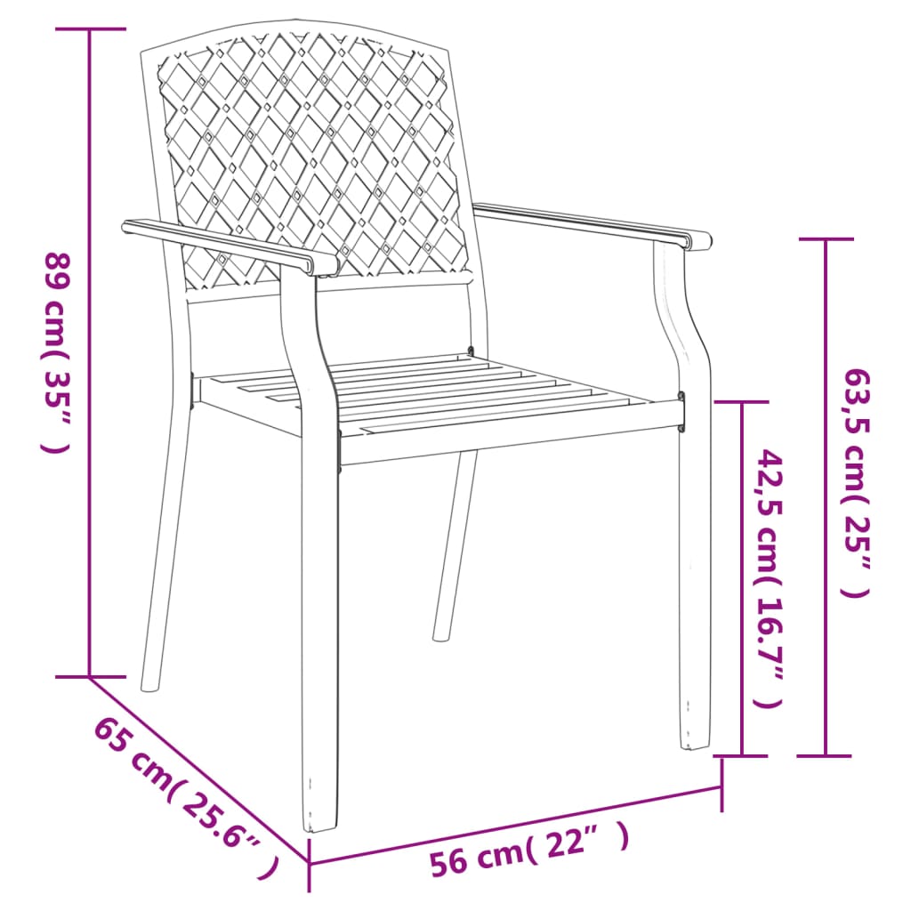 5 uds. Conjunto de comedor de jardín acero antracita