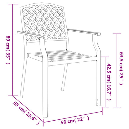 5 uds. Conjunto de comedor de jardín acero antracita