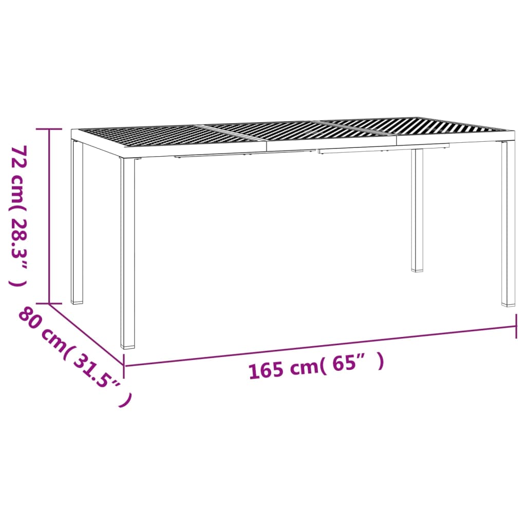 5 uds. Conjunto de comedor de jardín acero antracita