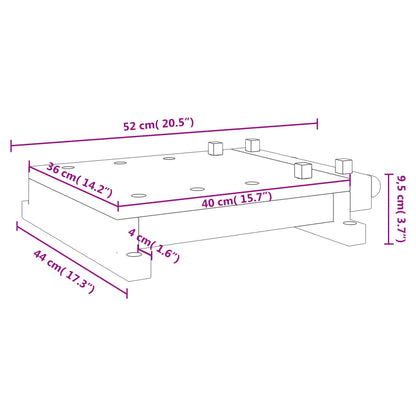 Werkbankplatte mit Schraubstock 52x44x9,5 cm Massivholz Akazie