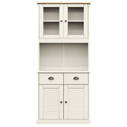 Buffet haut VIGO blanc 78x40x175 cm en bois de pin massif